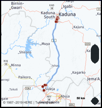 kaduna nigeria map