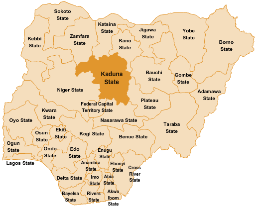 kaduna nigeria map